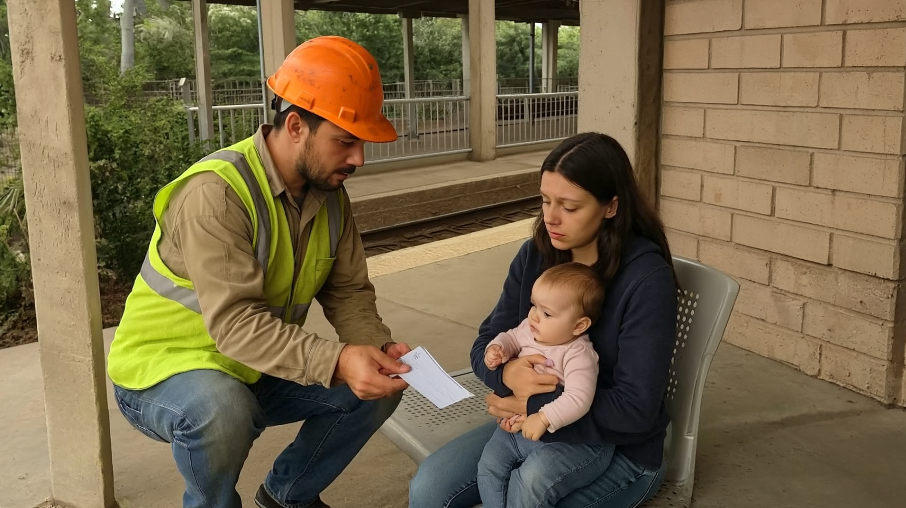 Construction Worker Gives Last Paycheck to Stranded Mom—Next Day, a White Limo Appears