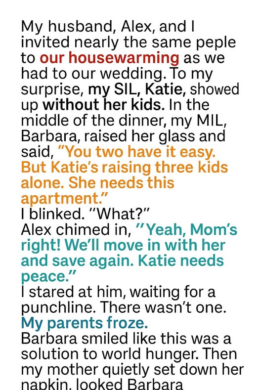At Our Housewarming, My Mother‑in‑Law Tried to Take My Home — My Mom’s Response Changed Everything