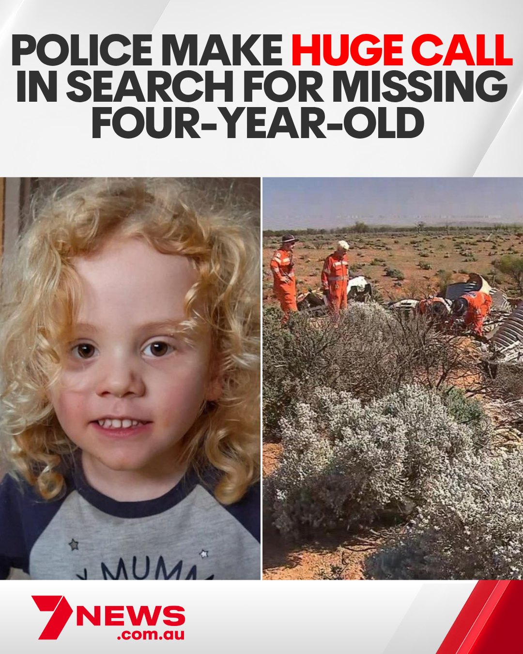 Police to scale back search for missing boy August ‘Gus’ Lamont as search enters seventh day in remote SA outback