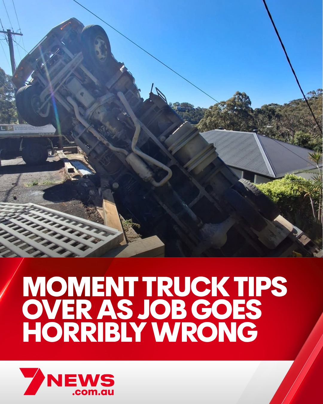 Truck tips over causing power outage in southern Sydney